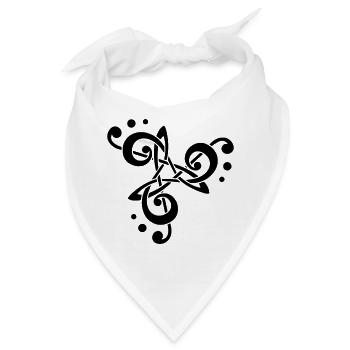 Musikalische Note in Triskelion - Bandana - Weiß - Vorne