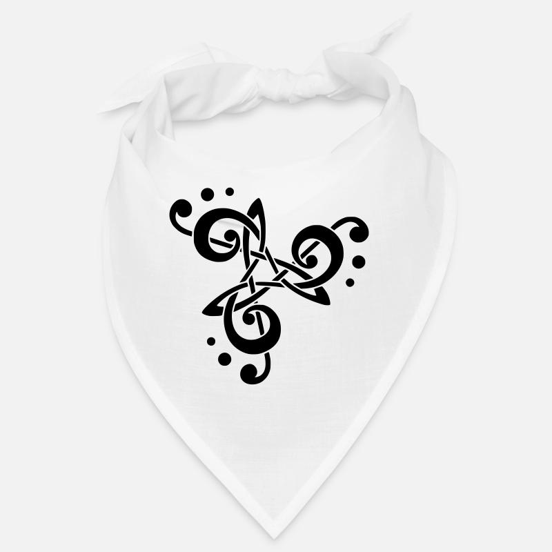 Musikalische Note in Triskelion - Bandana - Weiß