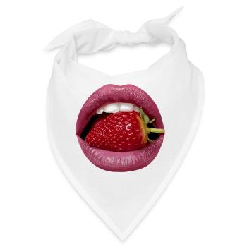 ErdbeerKuss Lippen Pop Art - Bandana - Weiß - Vorne