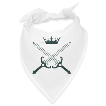 Kreuzende Schwerter mit Krone - Bandana - Weiß - Vorne