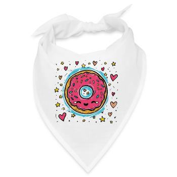Kawaii Donut Sternenring - Bandana - Weiß - Vorne