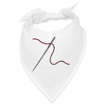 Nadel und Faden Ornament - Bandana - Weiß - Vorne