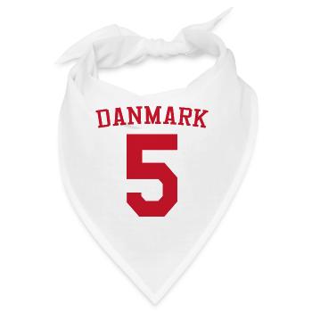Dänemark 5 – Rotes Sportdesign - Bandana - Weiß - Vorne