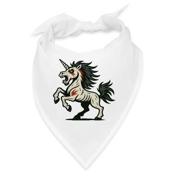Untotes Berserker-Einhorn mit Narben und Wut - Bandana - Weiß - Vorne
