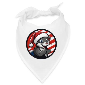 Weihnachtshase im Karomotiv - Bandana - Weiß - Vorne