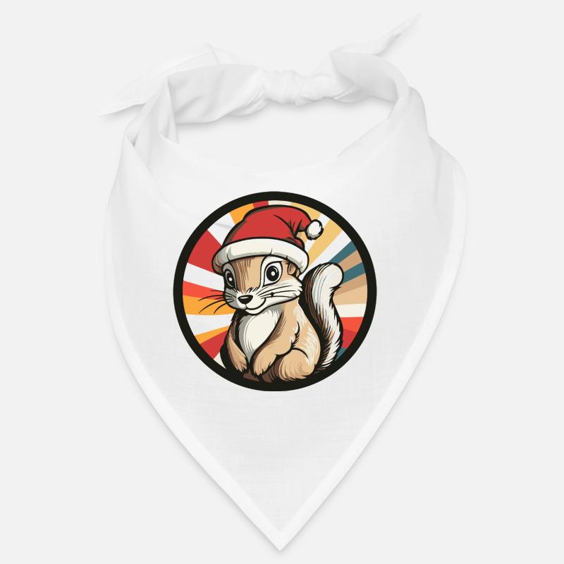 Winterliches Eichhörnchen mit Santa Hut Bandana