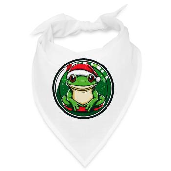 Frosch Weihnachten Comic - Bandana - Weiß - Vorne