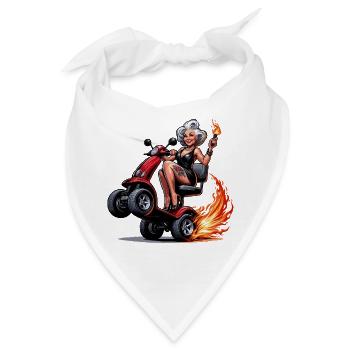 Tattoo-Oma auf dem Elektroroller - Bandana - Weiß - Vorne