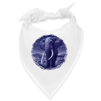 Nächtlicher Elefant in der Savanne - Bandana - Weiß - Vorne