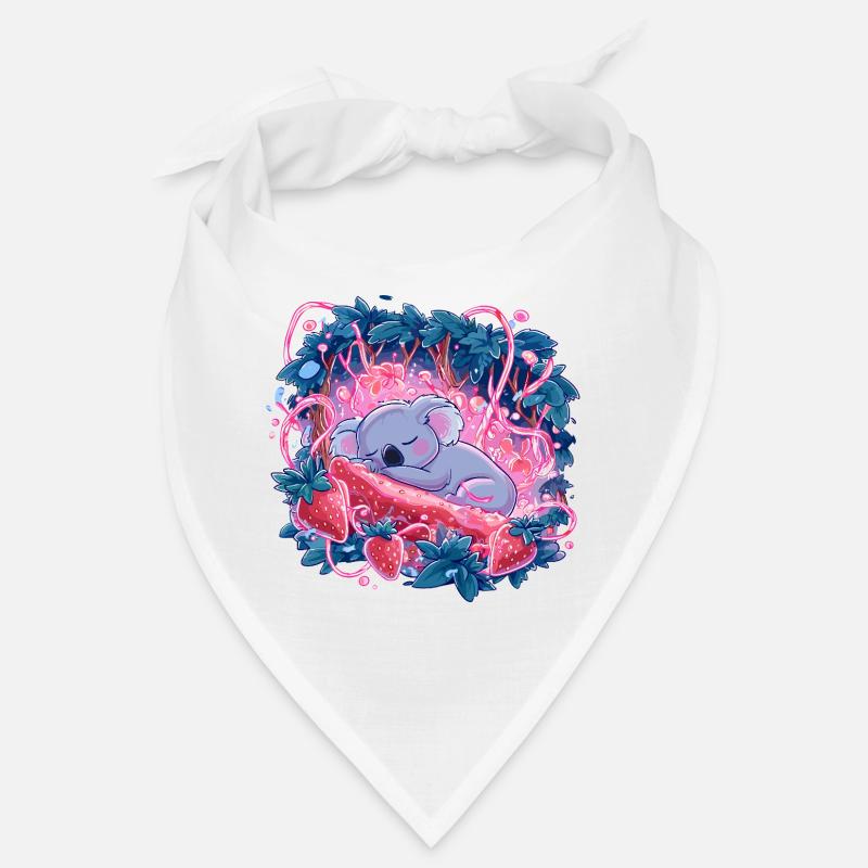 Sleeping koala in strawberry glow Bandana