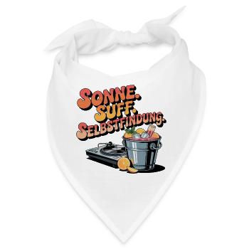  Sonne. Suff. Selbstfindung. Sommer Festival Party - Bandana - Weiß - Vorne