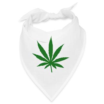 Cannabisblatt – Unkraut – Freiheit - Bandana - Weiß - Vorne