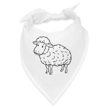 Schaf Schäfchen Lamm - Bandana - Weiß - Vorne