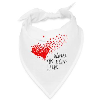 Danke Herz - Bandana - Weiß - Vorne