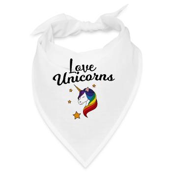 Regenbogen Einhorn Sternenzauber - Bandana - Weiß - Vorne
