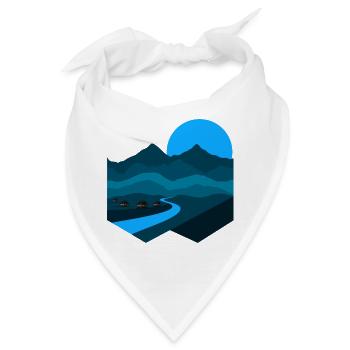 Berglied | Blue Moonlight Minimalistische Wohnung - Bandana - Weiß - Vorne