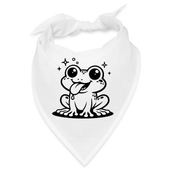 Kröte Comic Frosch - Bandana - Weiß - Vorne