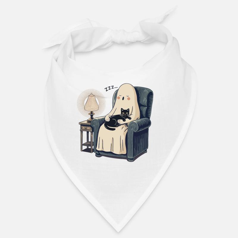 Void Cat Sleeping Ghost - Cozy Spooky Black Cat Bandana