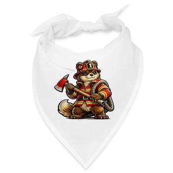 Feuerwehr Bär - Bandana - Weiß - Vorne