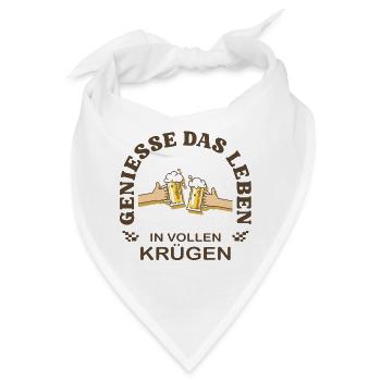 Genieße das Leben – Prost Bierkrug Spruch - Bandana - Weiß - Vorne