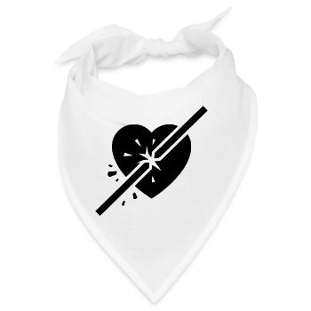 Gebrochenes Herz Riss Schnitt - Bandana - Weiß - Vorne