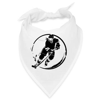 Hockey Spielerin Silhouette - Bandana - Weiß - Vorne