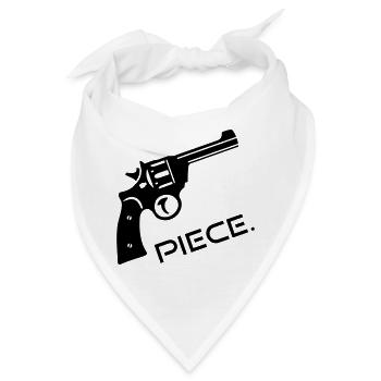 Revolver Waffe Wumme Piece - Peace - Bandana - Weiß - Vorne