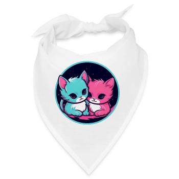Kätzchen Duo Neon - Bandana - Weiß - Vorne