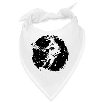 Lacrosse Spieler Zeichnung - Bandana - Weiß - Vorne