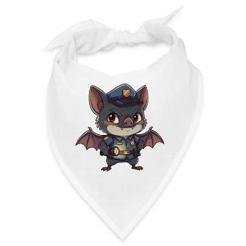 Fledermaus-Polizei Patrouille - Bandana - Weiß - Vorne