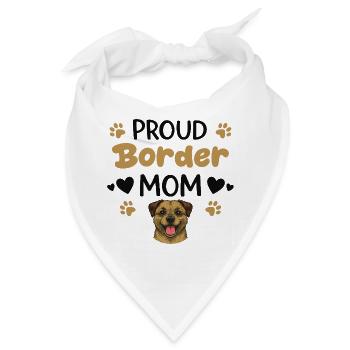 Stolze Border Mutter, Border Terrier - Bandana - Weiß - Vorne