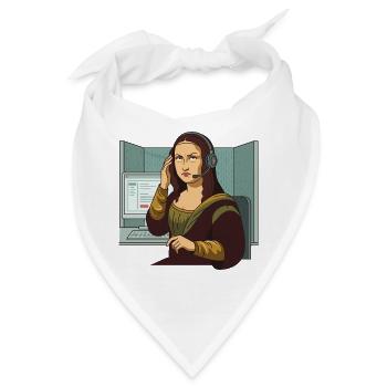Mona Lisa Büro genervt Humor - Bandana - Weiß - Vorne