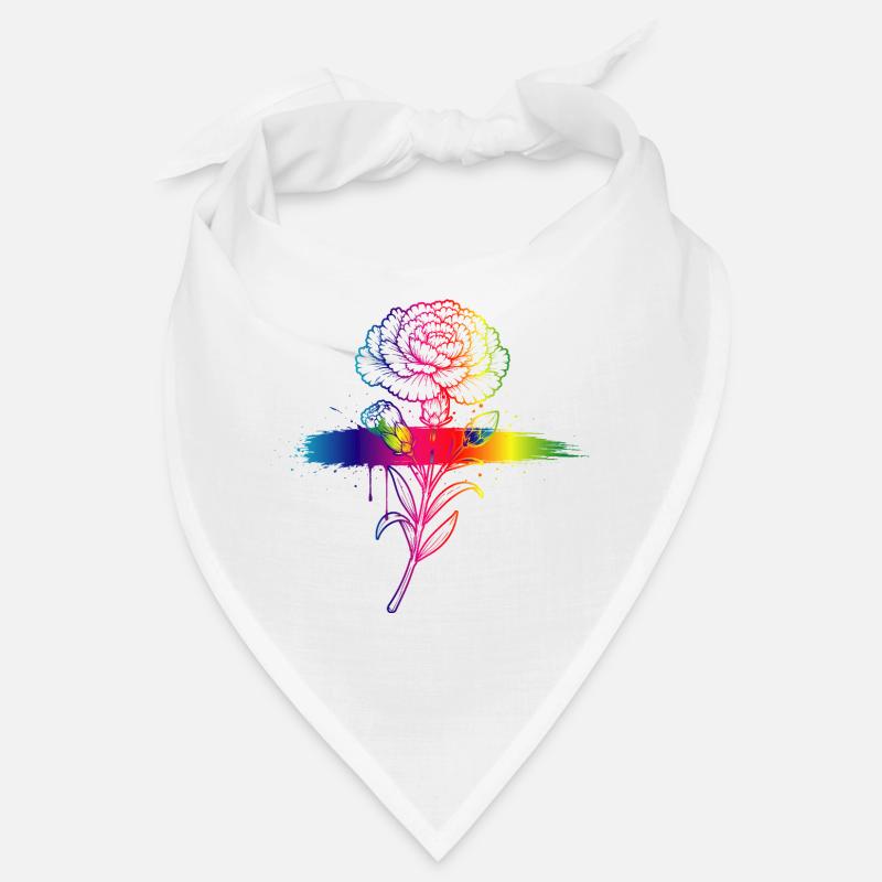 Rainbow Carnation Neon Gradient Art Bandana