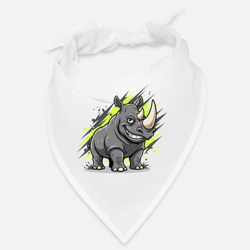Grinsender Rhino Graffiti Stil Bandana