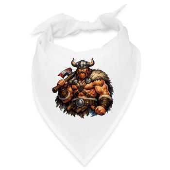 Wikinger-Krieger mit Axt - Bandana - Weiß - Vorne