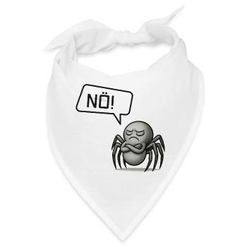 Nö! Spinne – Kleiner Sturkopf im Spinnennetz - Bandana - Weiß - Vorne