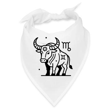 Tierkreiszeichen Stier - Bandana - Weiß - Vorne