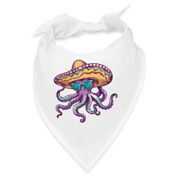 Oktopus Lustig Sombrero - Bandana - Weiß - Vorne