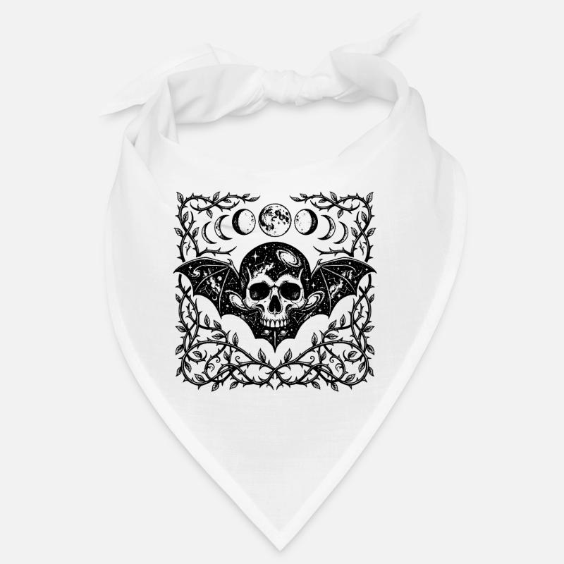 Celestial Skull Gothic Bat Wings Design Bandana