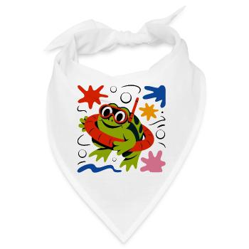 Frosch mit Taucherbrille - Bandana - Weiß - Vorne
