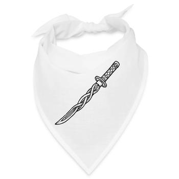 Katana Schwert Fantasy Samurai Ninja Cosplay - Bandana - Weiß - Vorne