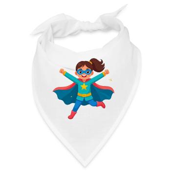 Kleines Mädchen als Superheldin – Starkes Comic-Ar - Bandana - Weiß - Vorne