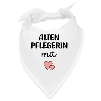Altenpflegerin mit Herz - Bandana - Weiß - Vorne