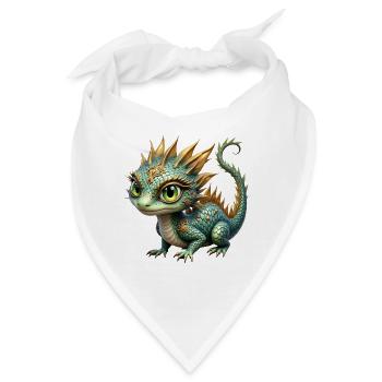 Verzierter Smaragd-Drache - Bandana - Weiß - Vorne