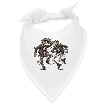 Metal Headbanger Skelett - Bandana - Weiß - Vorne