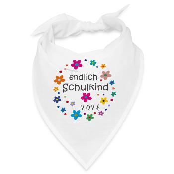 Endlich Schulkind 2026  - Bandana - Weiß - Vorne
