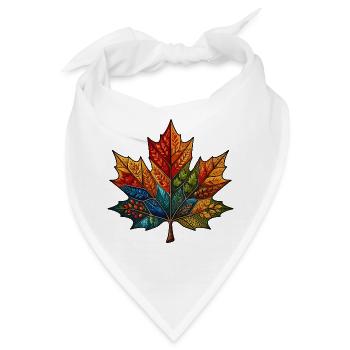 Kaleidoskop Herbstblatt - Bandana - Weiß - Vorne