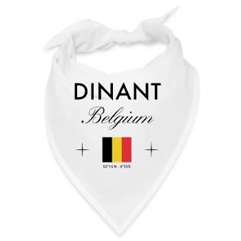 Dinant Belgien Koordinaten Reise Souvenir - Bandana - Weiß - Vorne