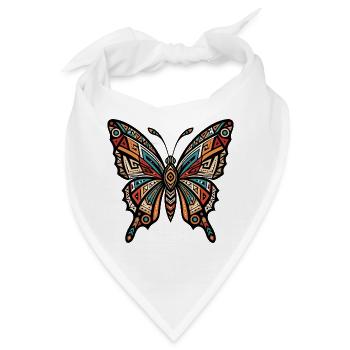 Geometrischer Tribal-Schmetterling - Bandana - Weiß - Vorne