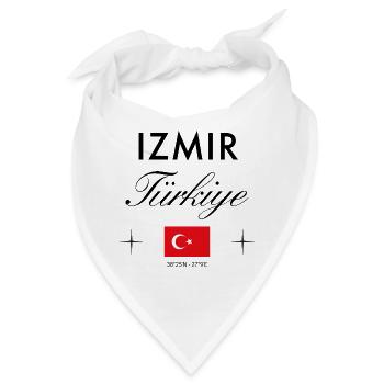 Izmir Turkei Koordinaten Reise Souvenir - Bandana - Weiß - Vorne